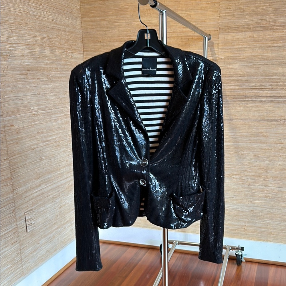 Nanette Lepore Black Sequin Women's Blazer